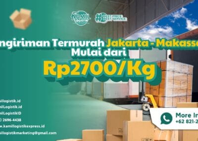 Pengiriman Termurah Jakarta Makassar Mulai dari Rp2700/KG