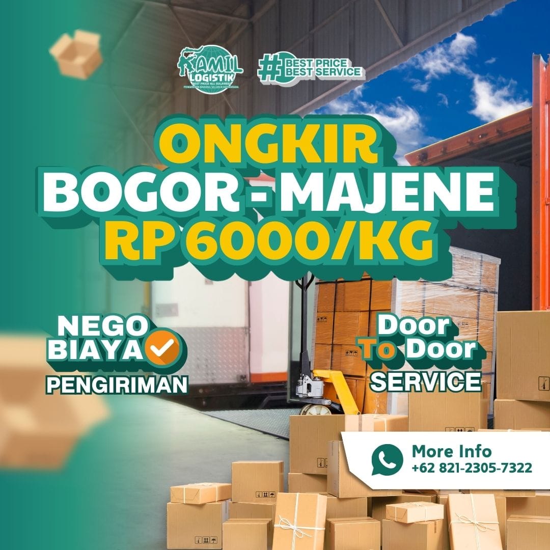 Ongkir Bogor Majene Rp6000/KG