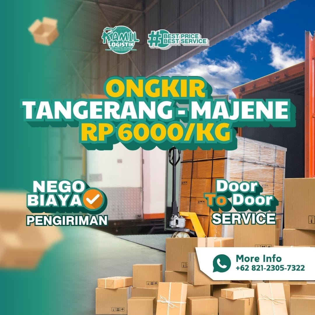 Ongkir Tangerang Majene Rp6000/KG