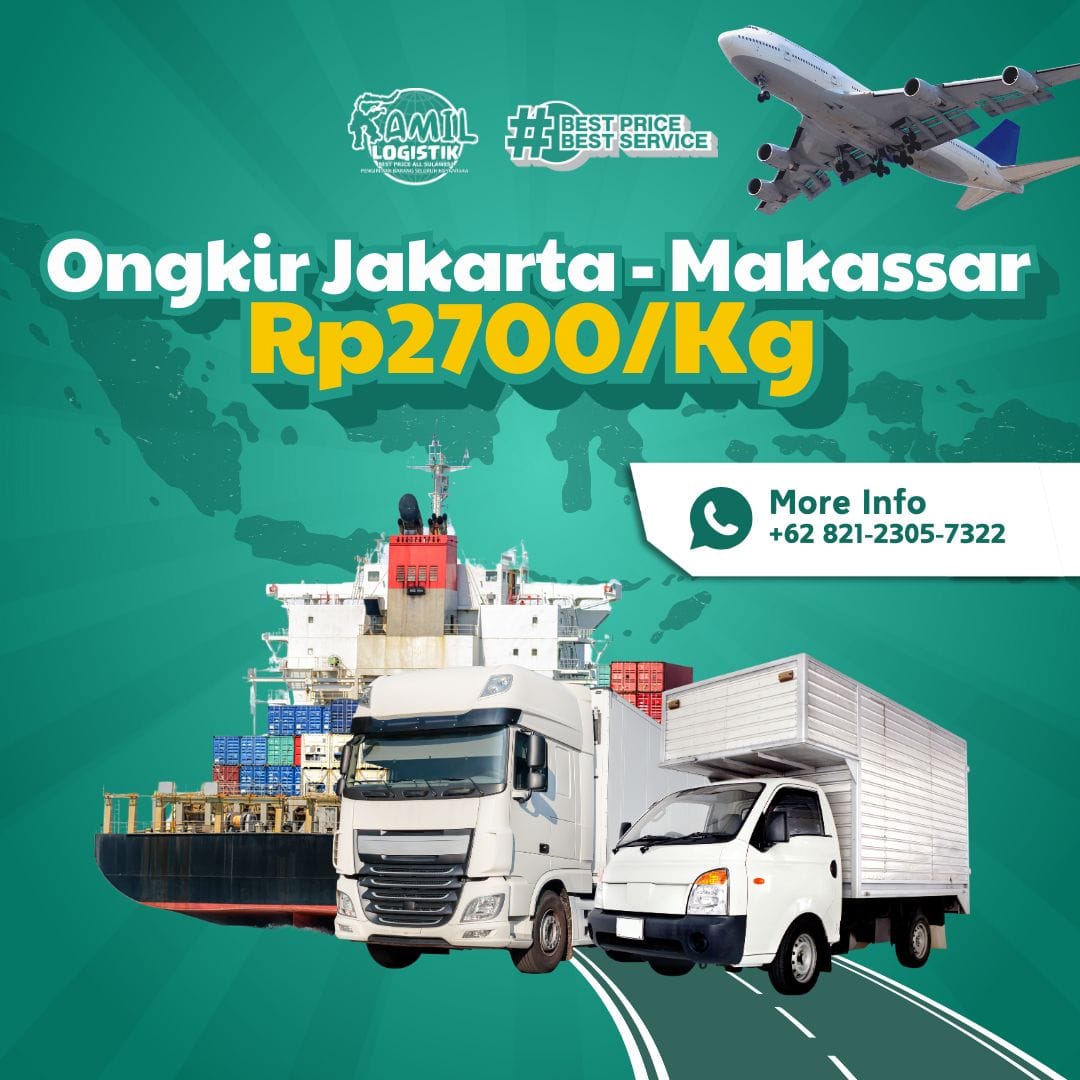 Ongkir Jakarta Makassar Rp2700/KG