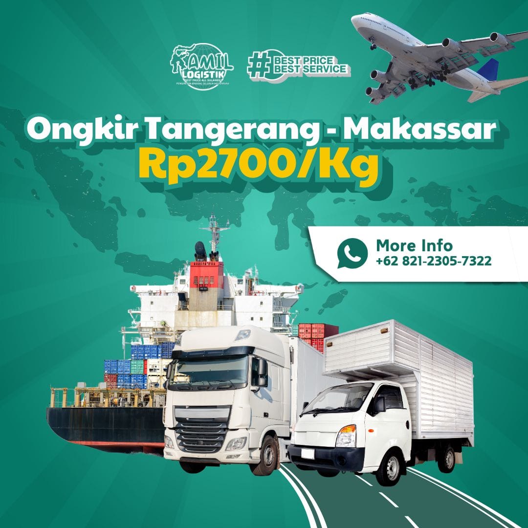 Ongkir Tangerang Makassar Rp2700/KG