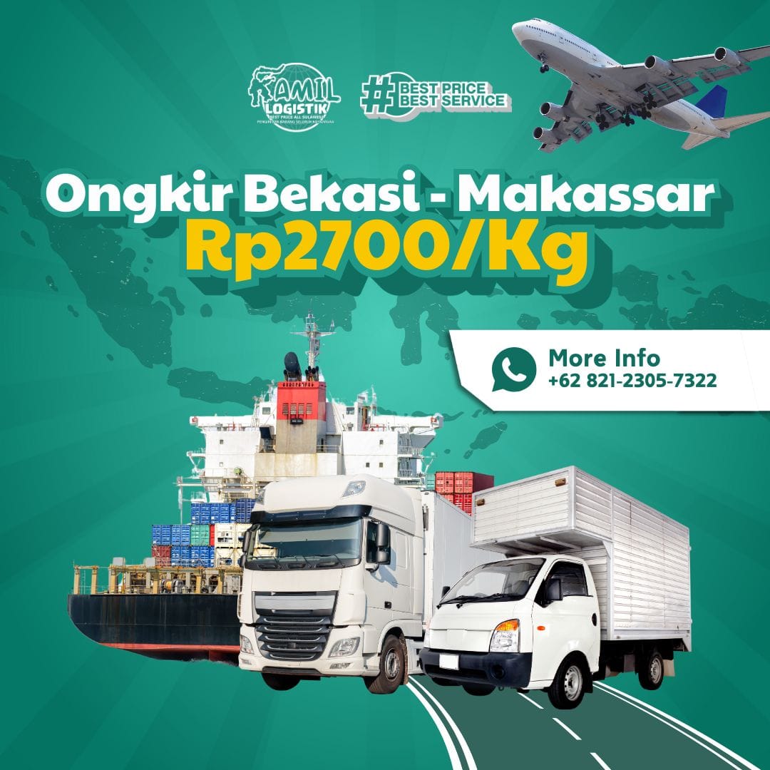 Ongkir Bekasi Makassar Rp2700/KG