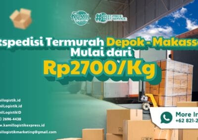 Ekspedisi Termurah Depok Makassar Rp2700/Kg