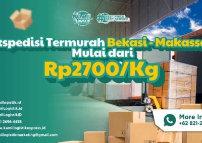 Ekspedisi Termurah Bekasi Makassar Rp2700/Kg